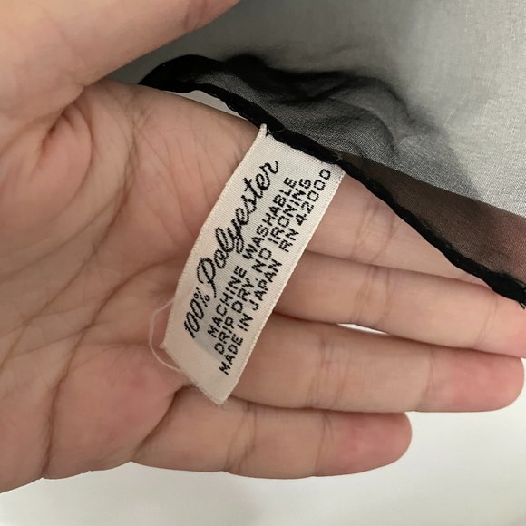 thin black floral scarf - Picture 2 of 2